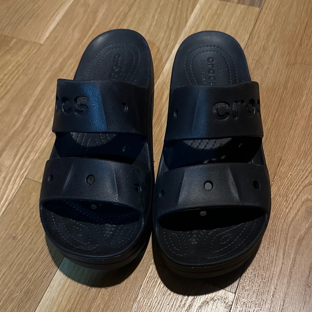 CROCS Classic Black Platform Slide Sandals